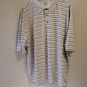 PGA Tour stripped  blue/black polo golf shirt